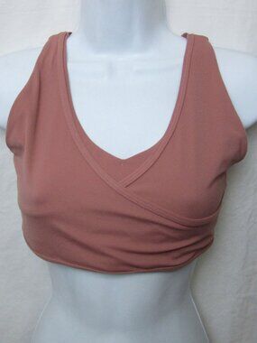 Gymshark Studio Sports Bra Deep Blush Pink Strappy Adjustable Workout Athletic L